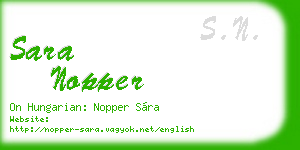 sara nopper business card